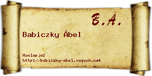 Babiczky Ábel névjegykártya