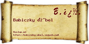 Babiczky Ábel névjegykártya
