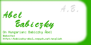 abel babiczky business card
