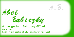 abel babiczky business card